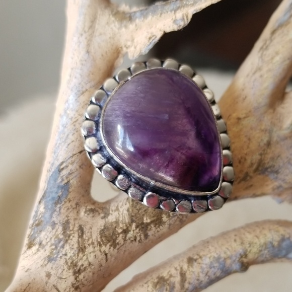 Host Pick !! Silver Purple Western Cocktail Ring Valentines Day - Picture 4 of 9